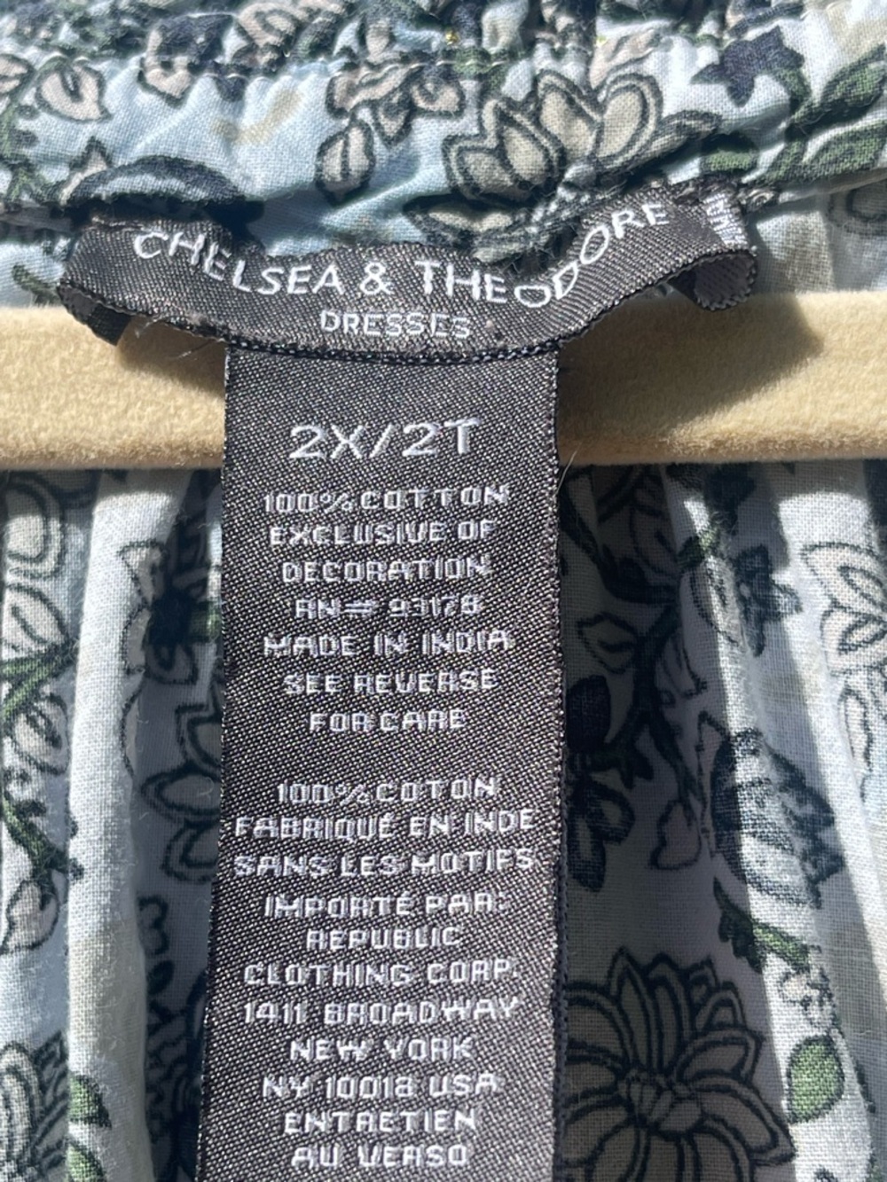 Chelsea & Theodore Olive and White Tiered Floral Midi Dress - Picture 7 of 12